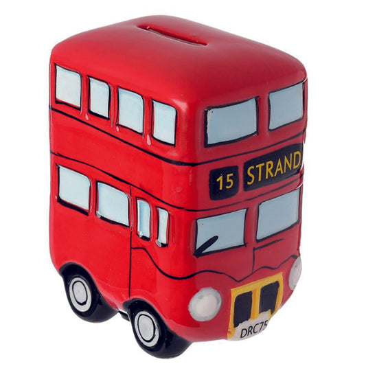 Money Box = Ceramic Red old London Bus