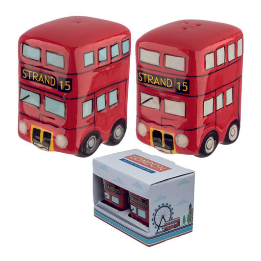 Ceramic Red London Buses Salt and Pepper Set