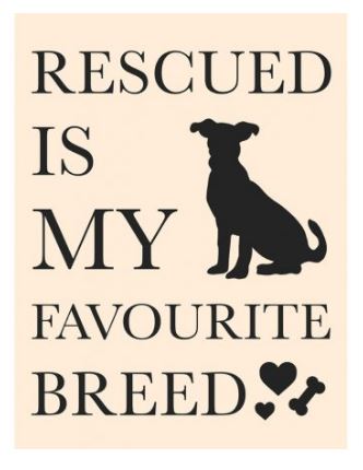 Large metal sign - Rescued is my favourite breed