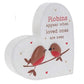 Wooden Standing Heart.  Robins Appear When Loved Ones Are Near