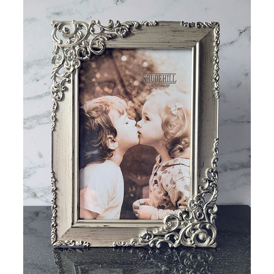 Photo Frame.  Rustic Steel Lace Rectangular. Photo size  4X6"