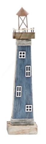 Rustic wooden lighthouse ornament