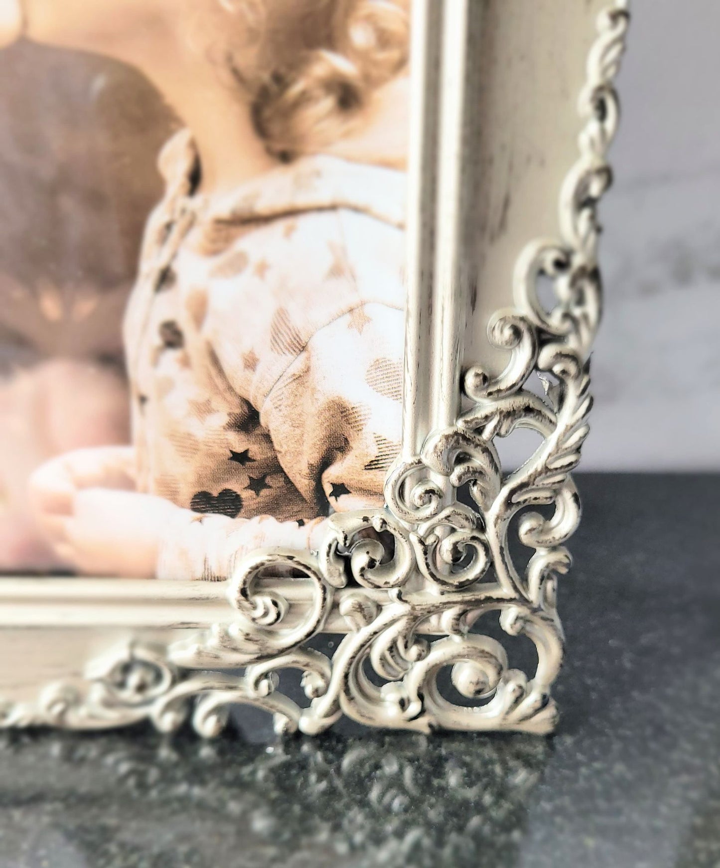 Copy of Photo Frame.  Rustic Steel Lace 5x7" photo size
