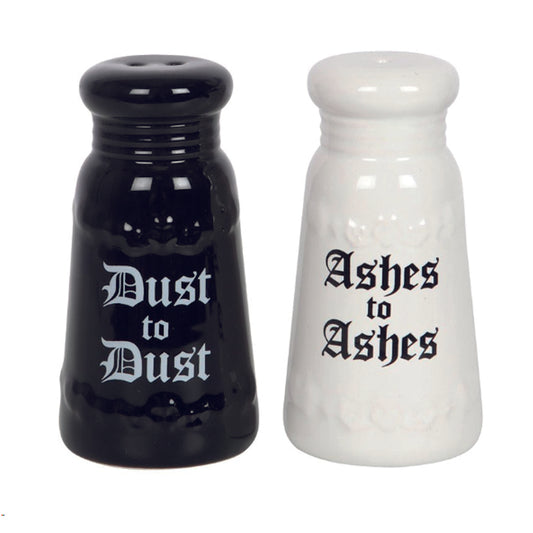 Ceramic Ashes to Ashes, Dust to Dust Salt and Pepper Set