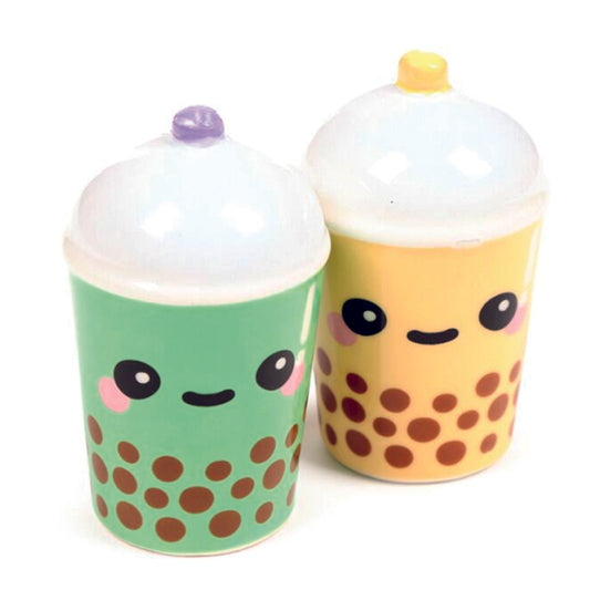 Ceramic Boba and Matcha Bubble Tea  Salt and Pepper Set