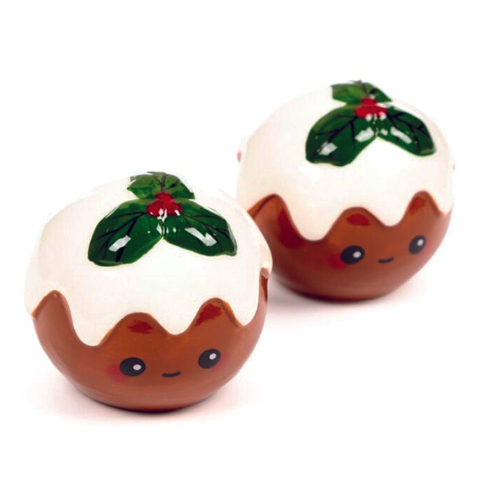 Ceramic Christmas Puddings Salt and Pepper Set