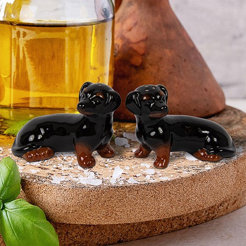 Ceramic Dachshund Salt and Pepper Set