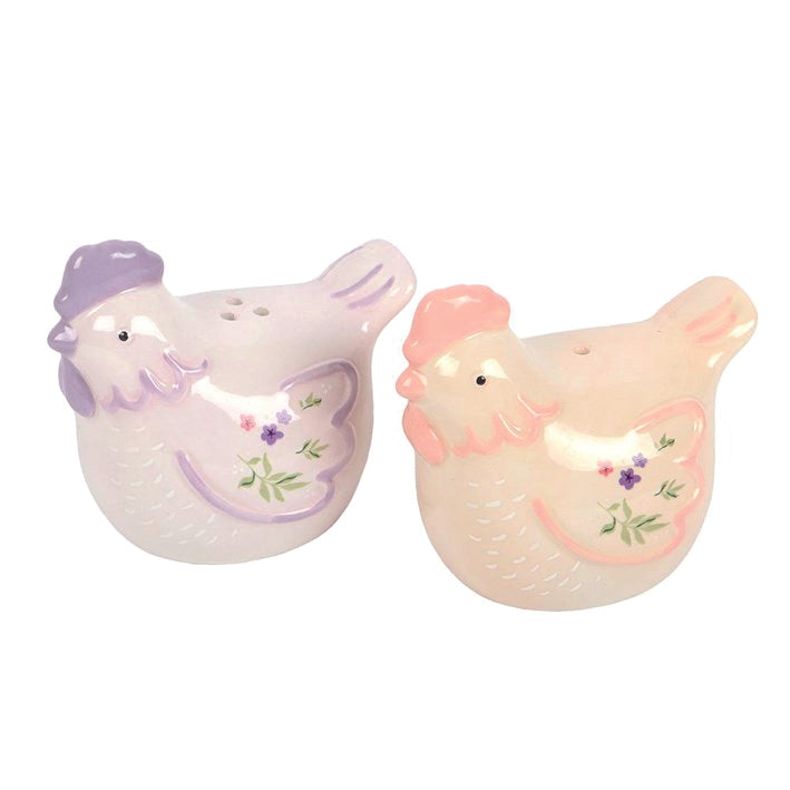 Ceramic Salt and Pepper Set - Hens