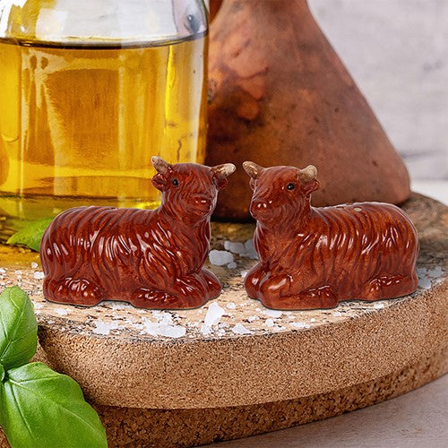 Ceramic Highland Cows Salt and Pepper Set