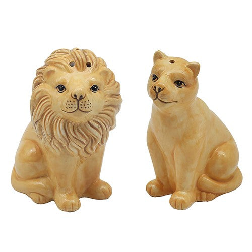Ceramic Lions Salt and Pepper Set