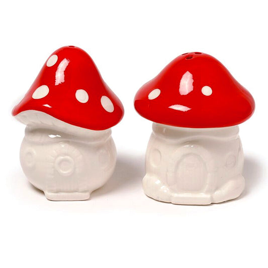 Ceramic Salt and Pepper Set: Toadstools