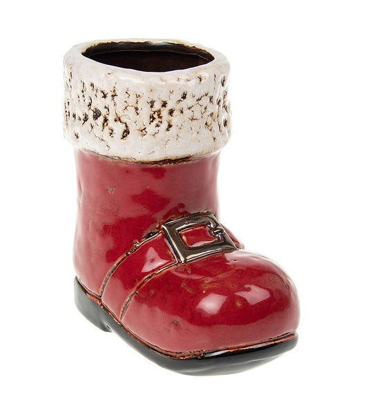 Village Pottery Santa's Boot planter, small