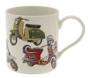 Boxed Mug with various scooter images