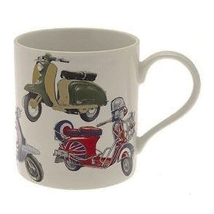 Boxed Mug with various scooter images