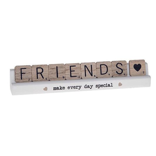 Scrabble stick plaque.  FRIENDS