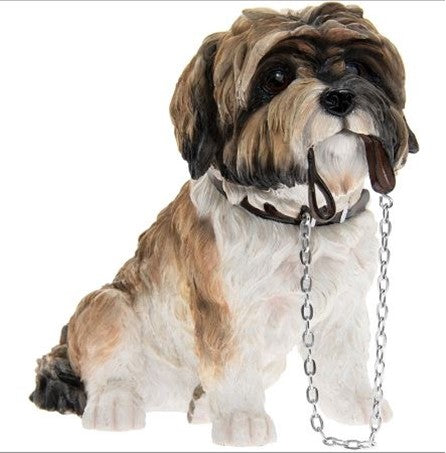Shih Tzu, Brown and white, Dog ornament With Lead