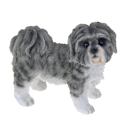 Shih Tzu, Grey and White, standing Dog Ornament