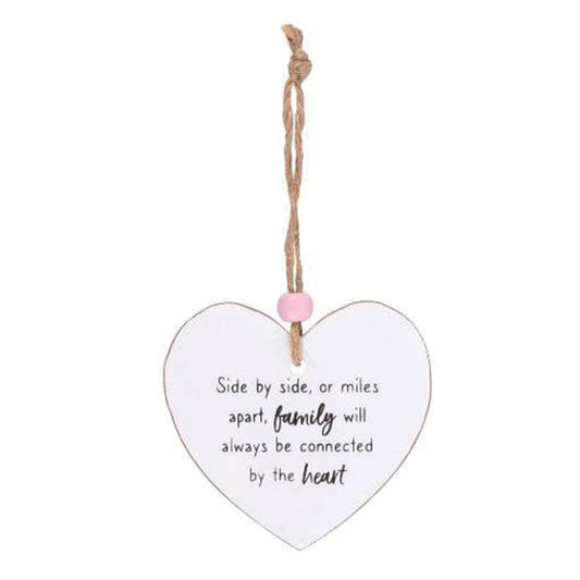 Hanging wooden heart - Side by side or miles apart