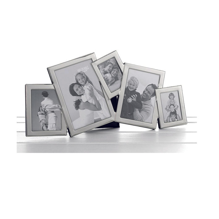 Photo frame.  Silver overlap 5 pics