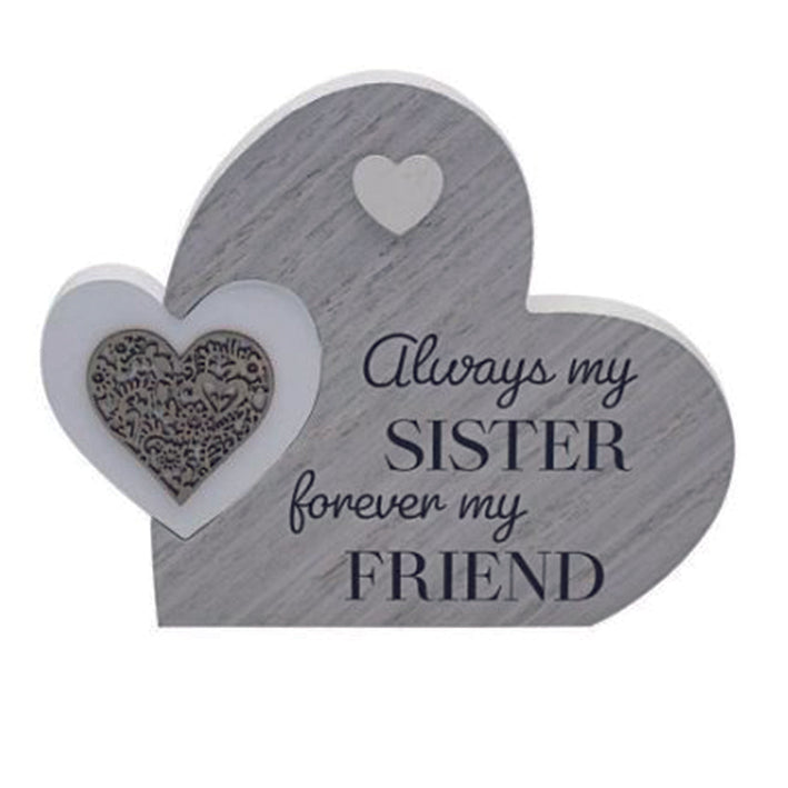 Double Heart Plaque. SISTER