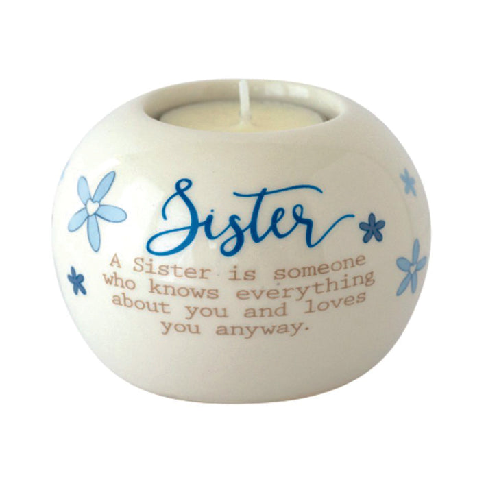 Ceramic tealight.  SISTER