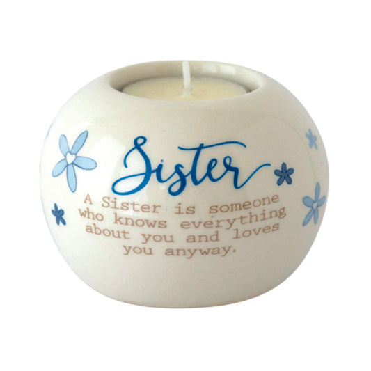 Ceramic tealight.  SISTER