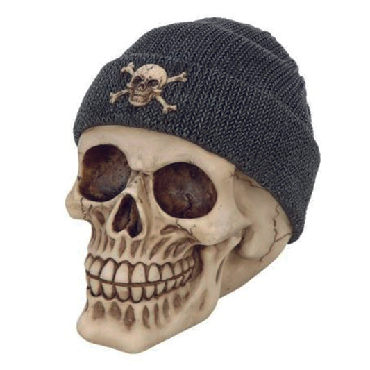 Skull with beanie ornament