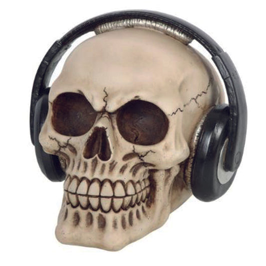 Skull with headphones ornament