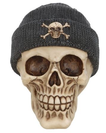Skull with beanie ornament