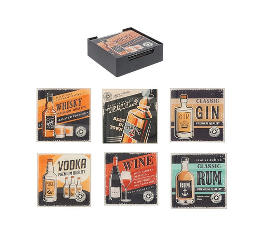 Square glass coasters - Various Spirits