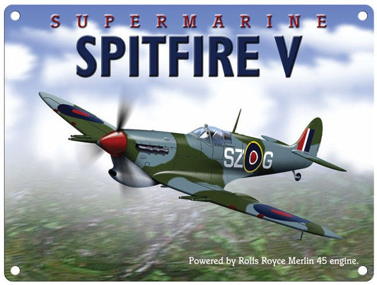 Large metal sign - Spitfire Supermarine Merlin