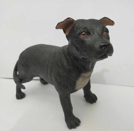 Staffie, black, standing Dog Ornament