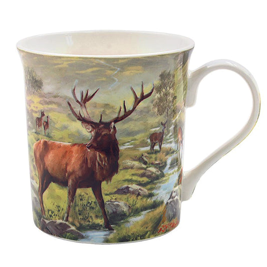 Boxed Mug with Stag and Does Print