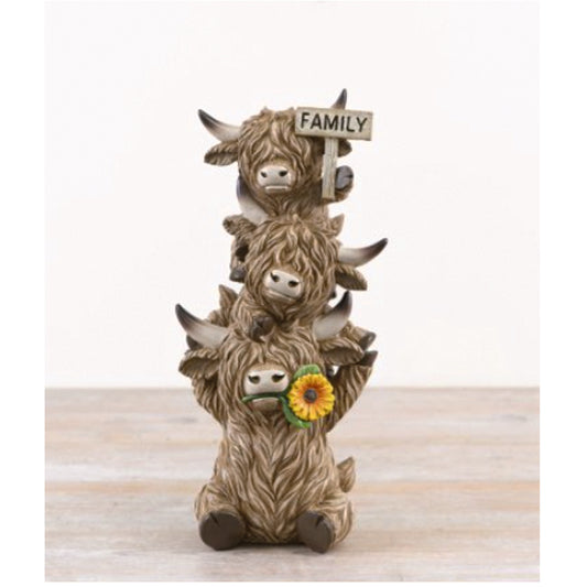 Trio of Stacked Highland Cows