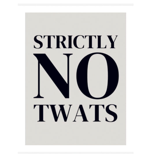 Mini metal sign - Strictly No Twats