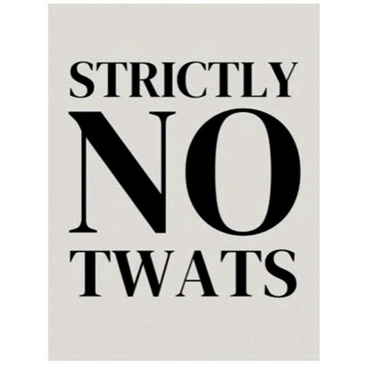 Large metal sign - Strictly No Twats