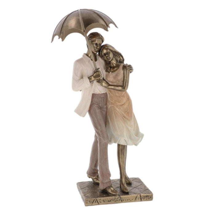 Moonlight Couple Ornament.  Standing Under Umbrella