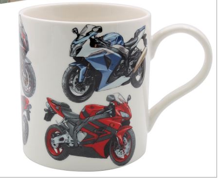 Boxed Mug with various superbikes images