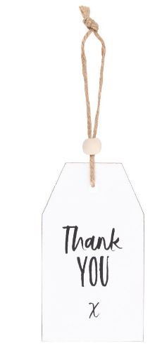 Hanging wooden tag - Thank You