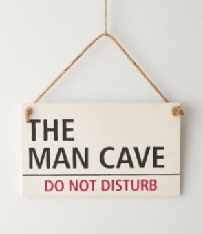 Wooden hanging sign.  The Man Cave.  Do Not Disturb