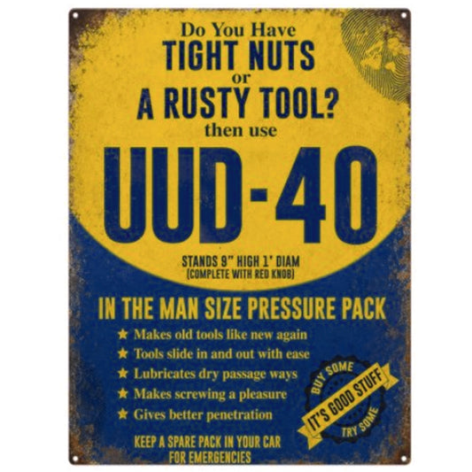 Large Metal Sign - Rustic Vintage Style Advert for Tight Nuts And Rusty Tools Pressure Pack