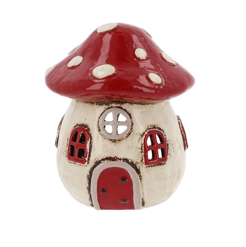 Village Pottery  Toadstool House Tealight Holder