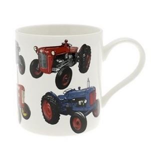 Boxed Mug with Various Tractors pictured