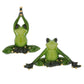 Tropical Yoga Frogs Glass Ornaments