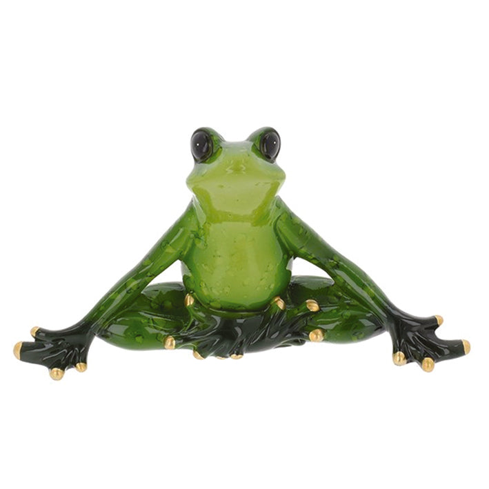Tropical Yoga Frogs Glass Ornaments
