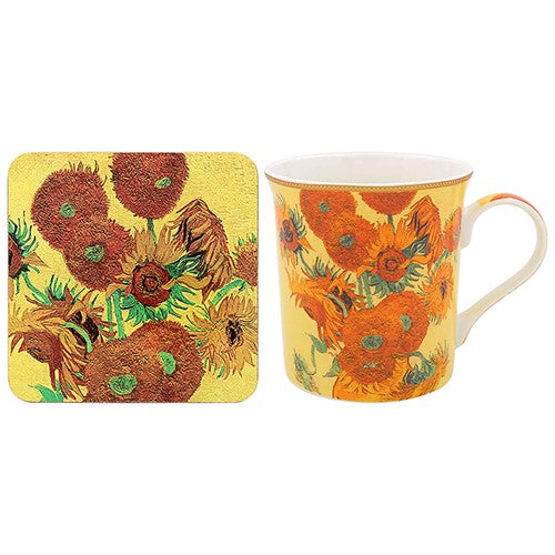 Van Gogh Sunflowers boxed mug and coaster set