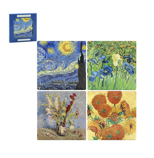 Set of 4 different Vincent Van Gogh prints on Ceramic Coasters