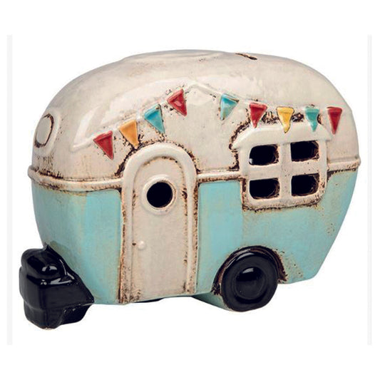 Money Box - Village Pottery Blue Caravan