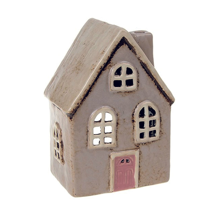 Village Pottery Grey/Brown Cottage Tealight Holder