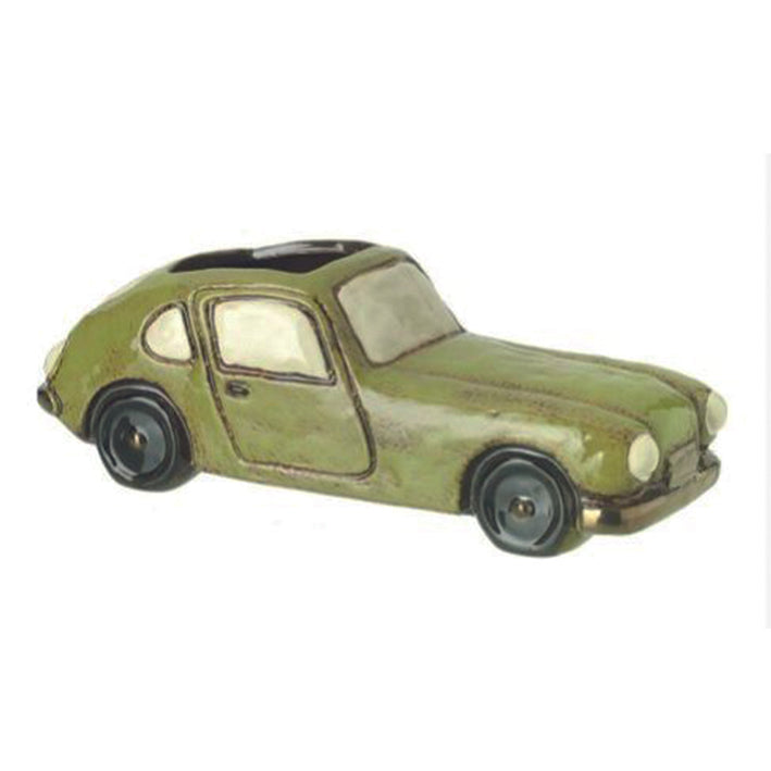 Pottery Vintage Green Car Planter